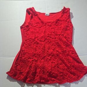 Bloom Vibrant Red Lace Blouse